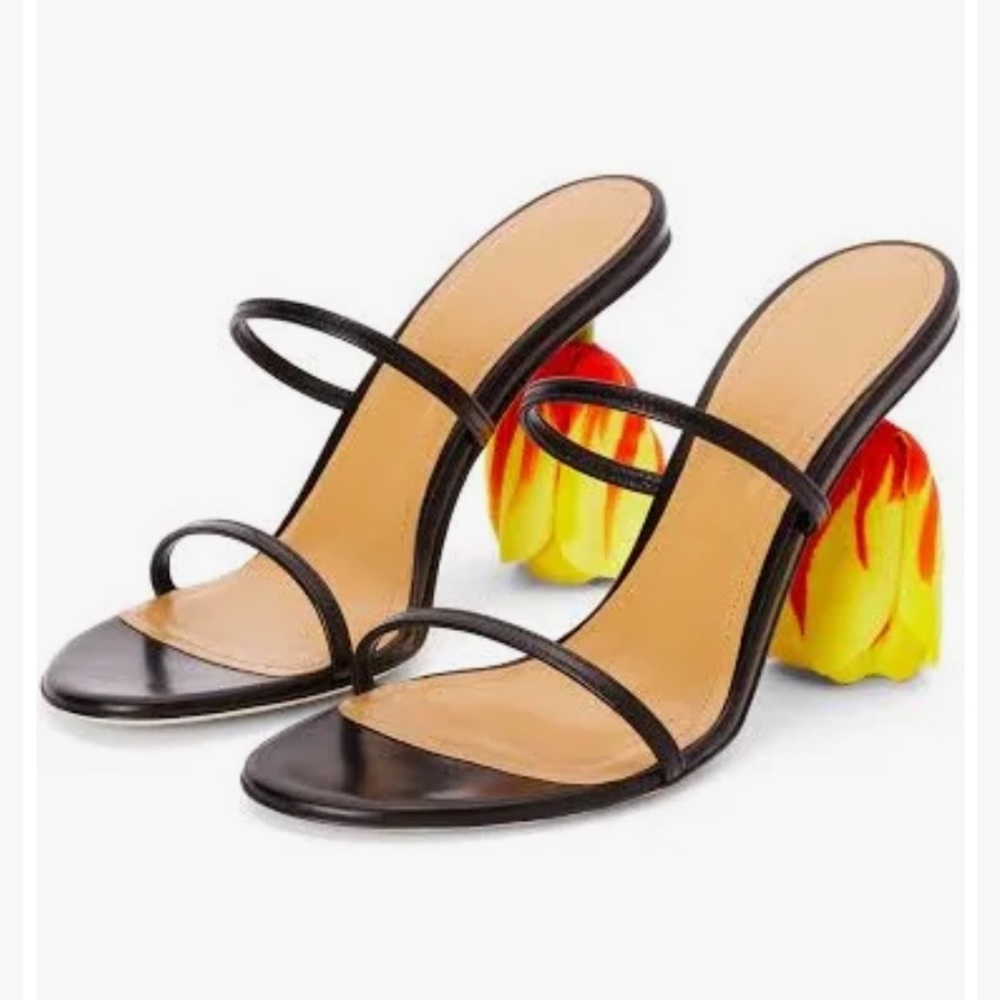 Loewe Tulip Leather Sandals